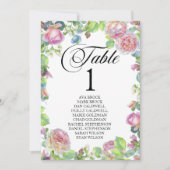 Carte de table de plan de salle Calligraphie adora (Devant)