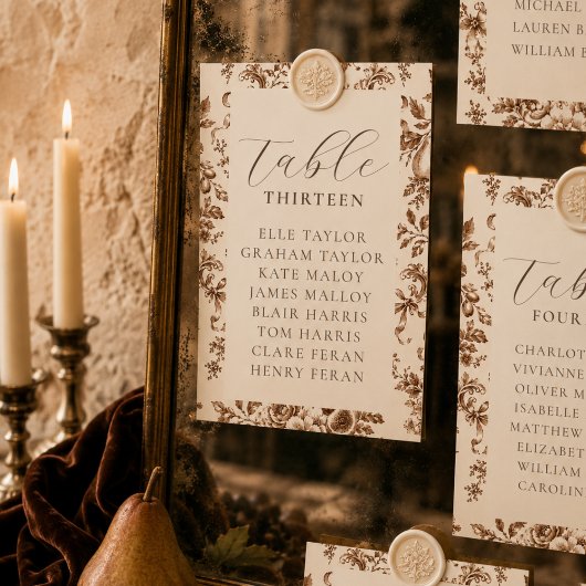 Carte de table de plan de salle de mariage Récolte
