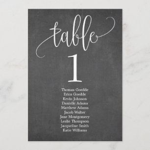 Carte de table de plan de siège Calligraphie charm