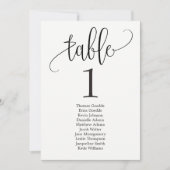 Carte de table de plan de siège calligraphie charm (Devant)