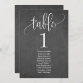 Carte de table de plan de siège élégante Calligrap (Devant / Derrière)