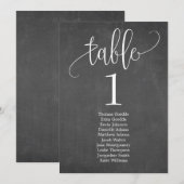 Carte de table de plan de sièges Calligraphie ador (Devant / Derrière)