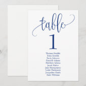Carte de table de plan de sièges Calligraphie ador (Devant / Derrière)