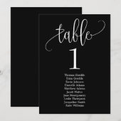 Carte de table de plan de sièges Calligraphie ador (Devant / Derrière)