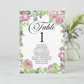 Carte de table de plan de table calligraphie charm (Debout devant)