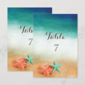 Carte de table de poissons de mer de plage tropica (Devant / Derrière)