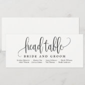 Carte de table de présidence - Jolie calligraphie (Devant / Derrière)