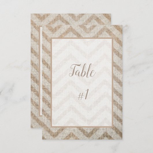 Carte de table de réception à chevron en toile de (Devant / Derrière)