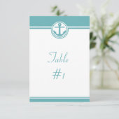 Carte de table de réception à l'ancre nautique sar (Debout devant)