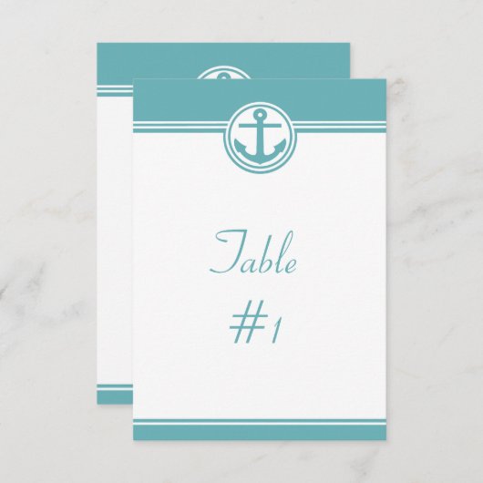 Carte de table de réception à l'ancre nautique sar (Devant / Derrière)