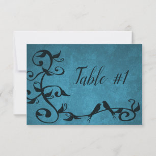 Carte de table de réception Blue Lovebirds