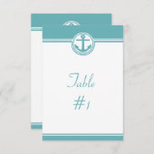 Carte de table de réception d'ancre nautique sarce (Devant / Derrière)
