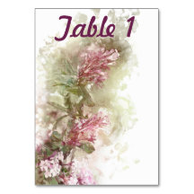 Carte de table de réception de mariage à l'aquarel