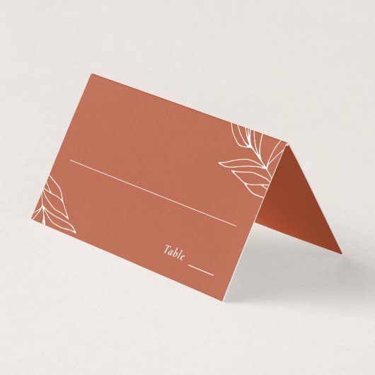 Carte de Table de Réception de Mariage Bohème Rust (Front)