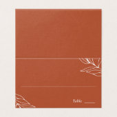 Carte de Table de Réception de Mariage Bohème Rust (Outside Unfolded)