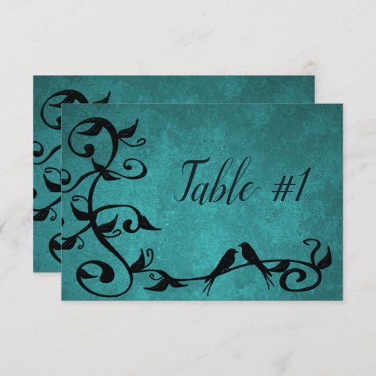 Carte de table de réception des tourtereaux sarcel (Devant / Derrière)