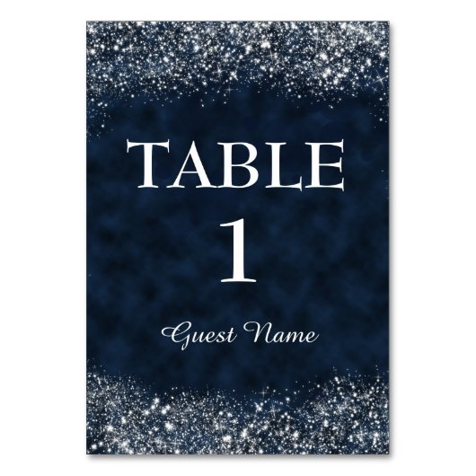 Carte de table de réception en bleu marine et blan (Par défaut)