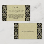 Carte de table de réception en noir et ivoire Dama (Devant / Derrière)