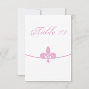 Carte de table de réception Fleur de Lis rose