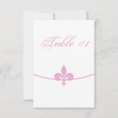 Carte de table de réception Fleur de Lis rose (Dos)
