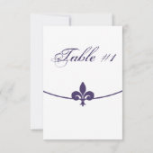 Carte de table de réception Fleur de Lis Violet (Dos)
