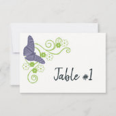 Carte de table de réception florale à papillon pou (Dos)