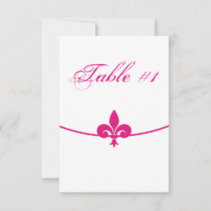 Carte de table de réception Magenta Fleur de Lis