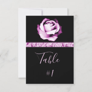 Carte de table de réception Rose Amethyst
