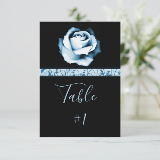 Carte de table de réception Rose Sapphire (Debout devant)