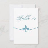 Carte de table de réception Teal Fleur de Lis (Devant)