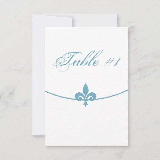 Carte de table de réception Teal Fleur de Lis (Devant)