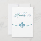 Carte de table de réception Teal Fleur de Lis (Dos)