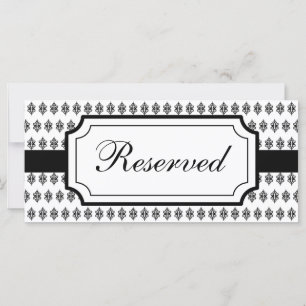 Carte de table de réservation de mariage élégante