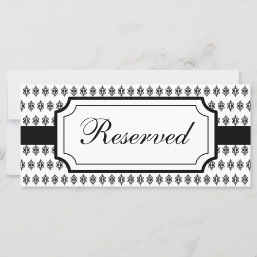 Carte de table de réservation de mariage élégante (Devant)