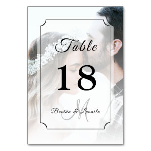 Carte de table de script simple et élégante