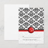 Carte de table de tente pliable en damas rouge (Devant / Derrière)