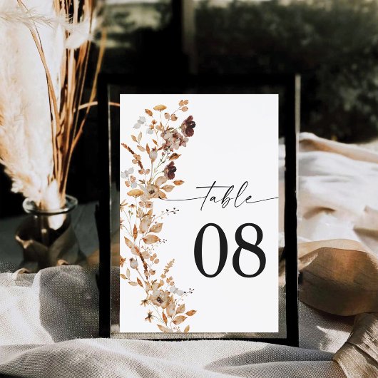 Carte de table de Thanksgiving aux feuilles d'auto
