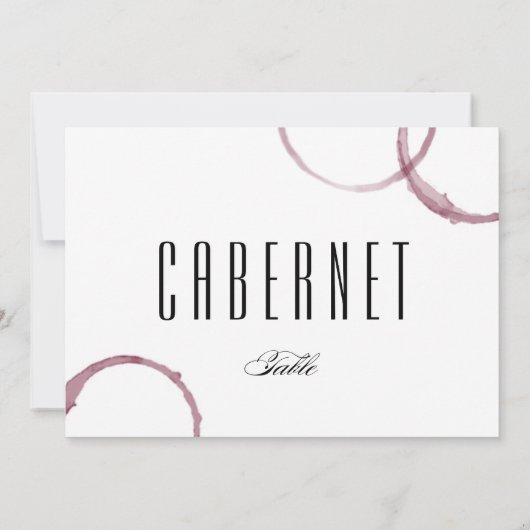 Carte de table de vignoble de cave à vin (Dos)