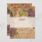 Carte de table de Vignoble de Vigne Vieille (Devant / Derrière)