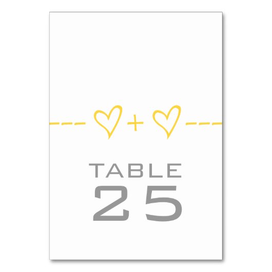 Carte de table d'équation du coeur jaune (Par défaut)