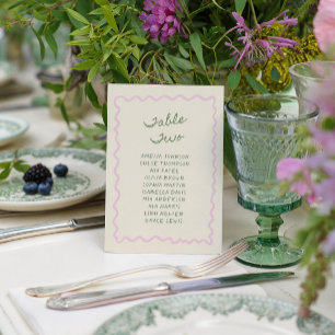 Carte de table deux manuscrite fantaisiste Love in