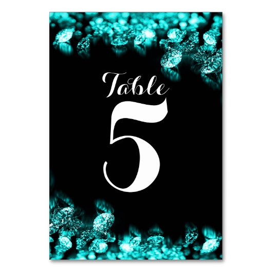 Carte de table Diamond noir et Turquoise (Dos)