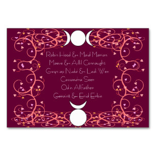 Carte de table Dieu et déesse Wiccan Handfasting N