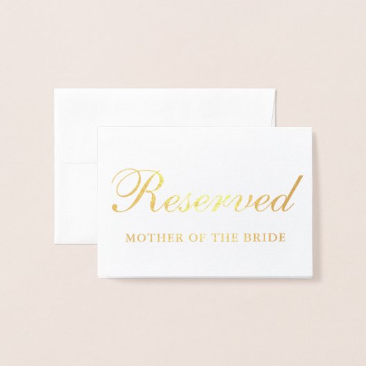 Carte de table d'invité spécial Gold Foil réservée (Devant avec enveloppe)