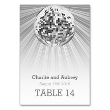 Carte de table Disco Ball Party