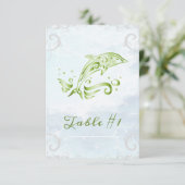 Carte de table Dolphin Mariage verte (Debout devant)