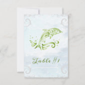 Carte de table Dolphin Mariage verte (Dos)