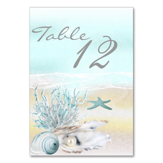 Carte de table Dream Shore Beach Mariage Turquoise (Par défaut)