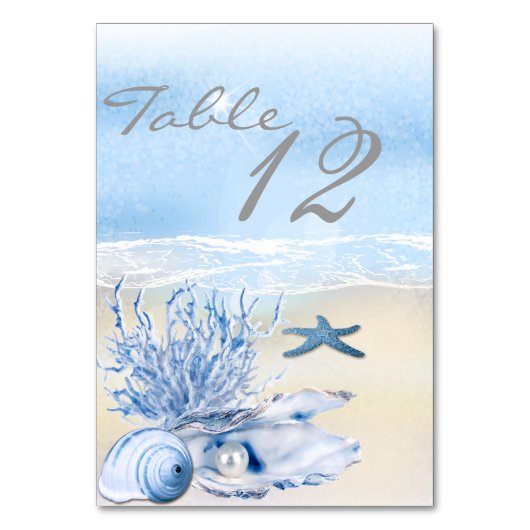 Carte de table Dream Shore Beach Very Blue Mariage (Dos)