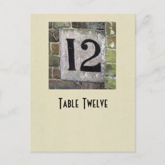 Carte de table du numéro 12 de photo